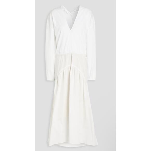 VINCE Cutout Slub Cotton‎ Midi Dress in White  size Small - Picture 5 of 9
